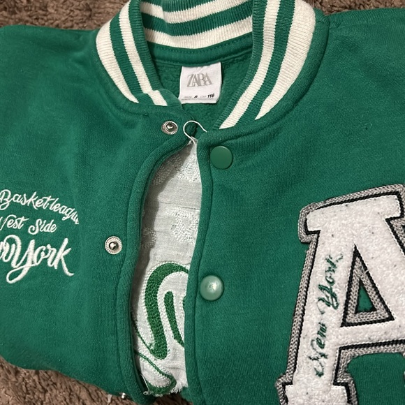 Zara unisex Size 6 green and white jacket - Picture 6 of 6